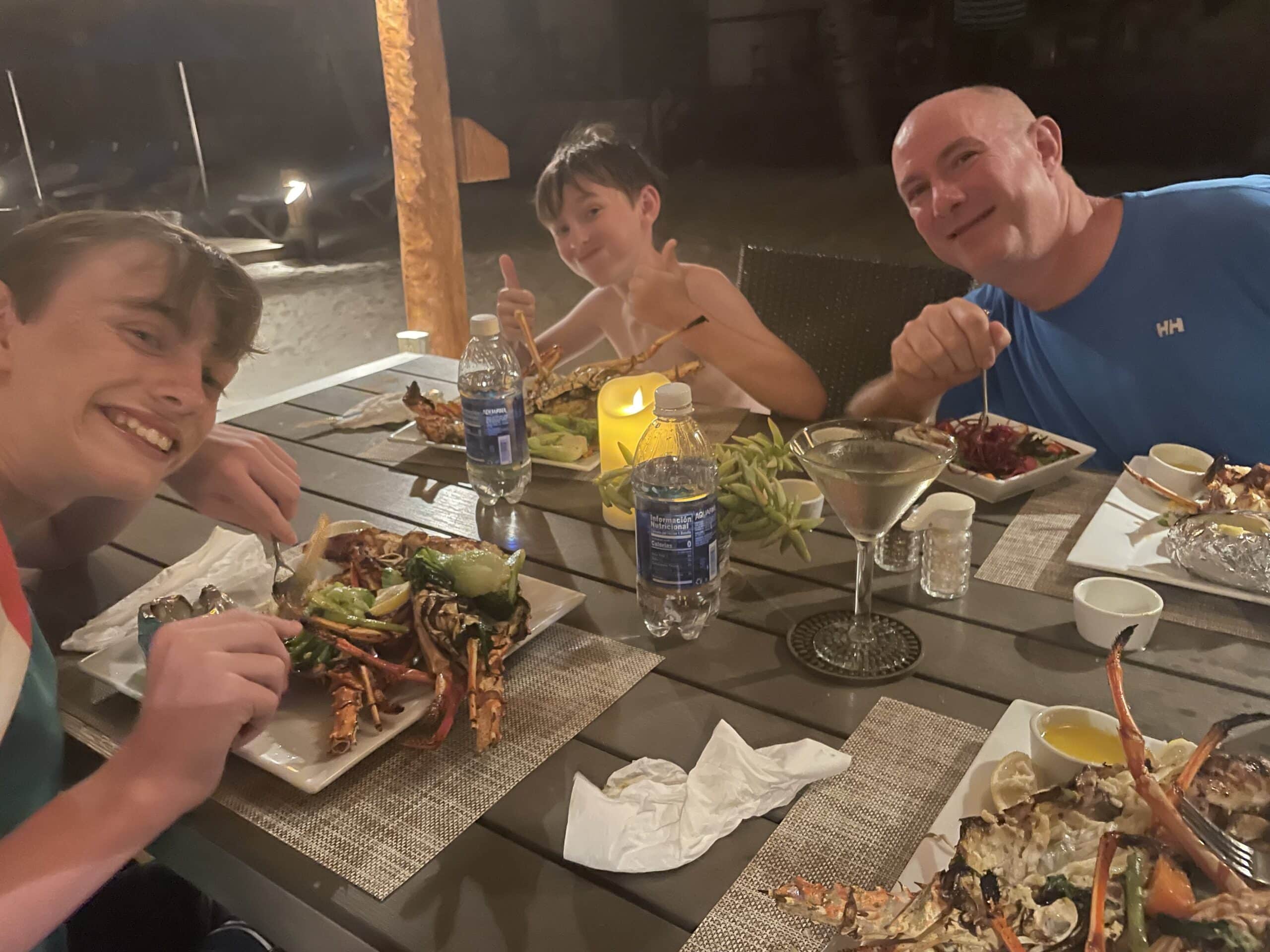 a BVI itinerary takes you to a lobster dinners; charter itineraries beaches